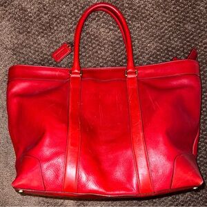 Coach Legacy Bleecker Weekend Tote Hard to Find Red/Orange Color! Vintage
